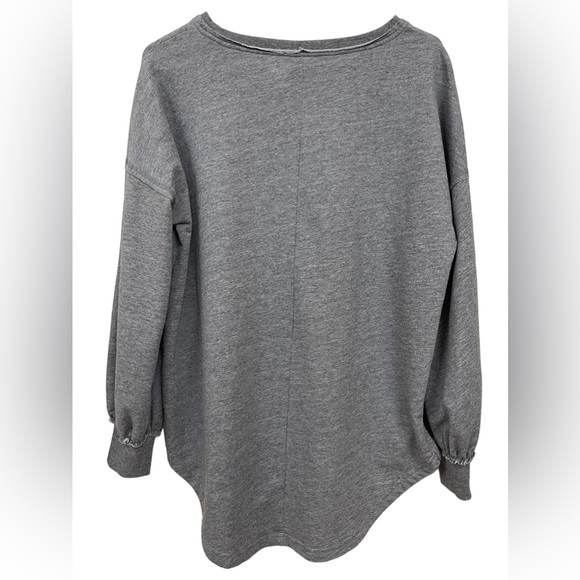 Cabana by Crown & Ivy | Women's Crew Neck Sweeper Sweatshirt | Gray | Size S | - Picture 2 of 5